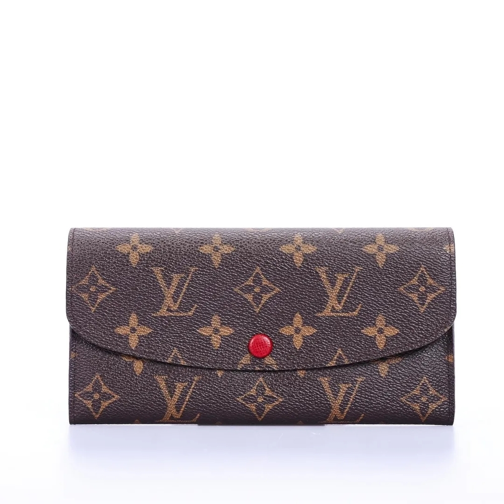 Louis Vuitton Monogram Wallet with Red Accent